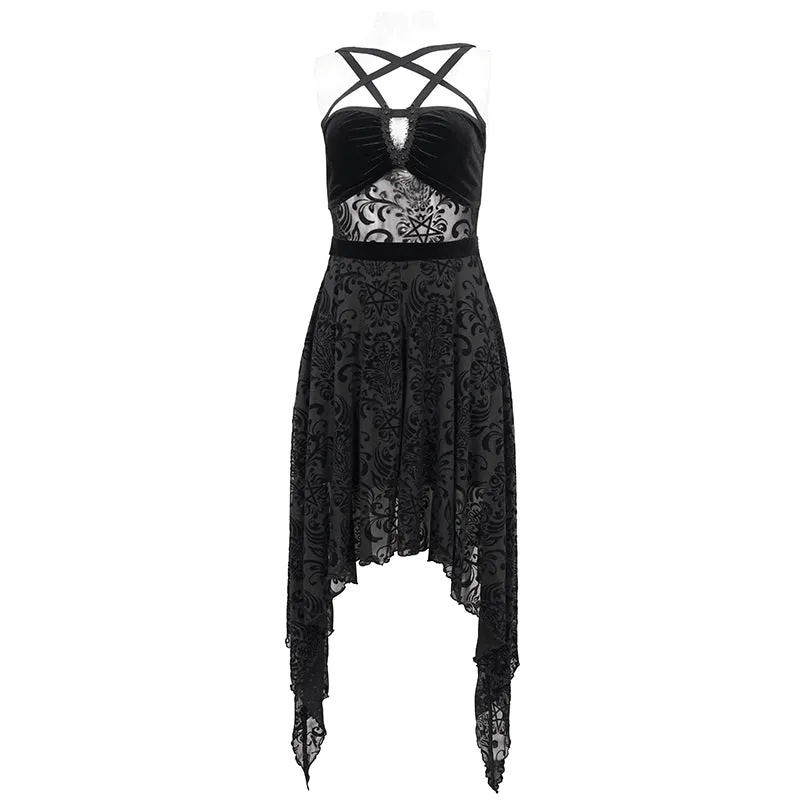 SKT165 Pentagram Velvet Dress