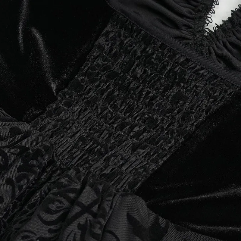 SKT165 Pentagram Velvet Dress
