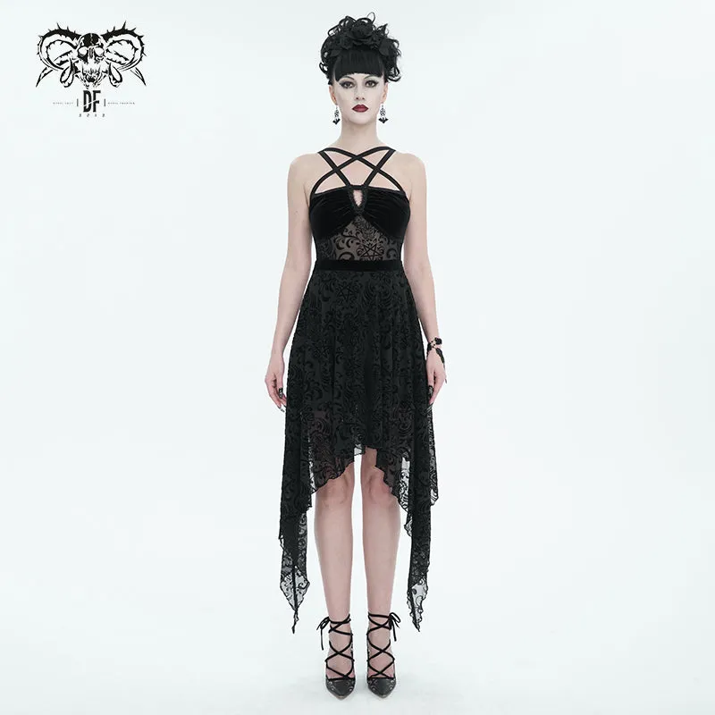 SKT165 Pentagram Velvet Dress