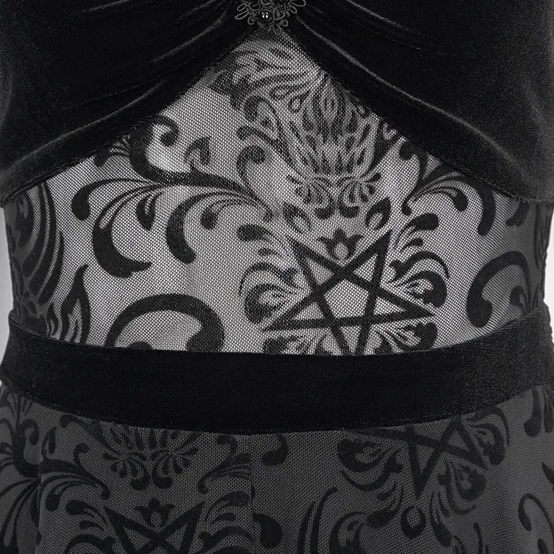 SKT165 Pentagram Velvet Dress