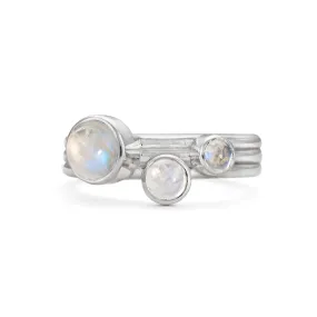 Snowdrift Moonstone Solid Nebula Ring