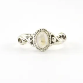 Sterling Silver Moonstone 4x6mm Oval Ring Size 6