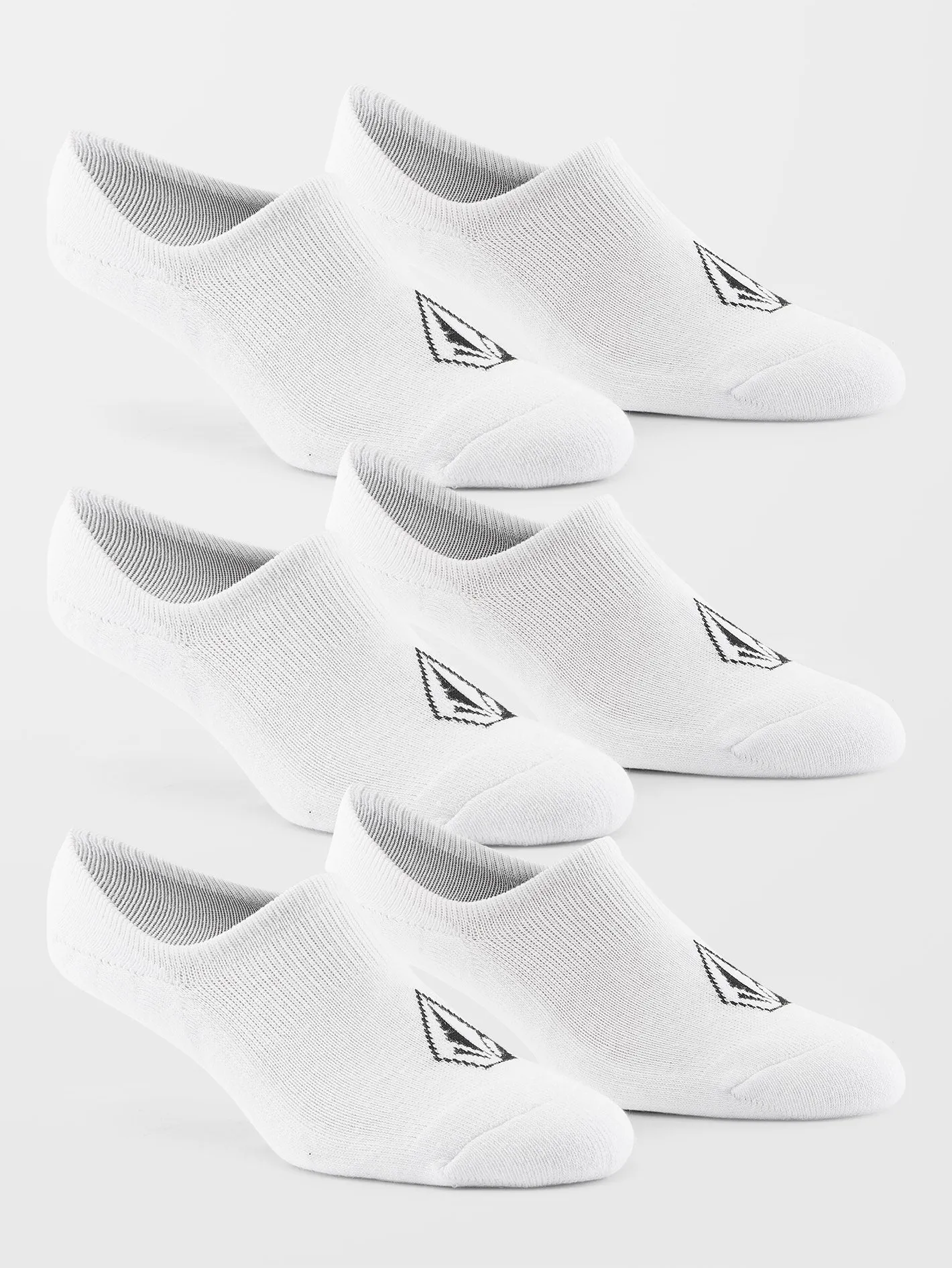 Stones No Show Socks (3 Pack) - WHITE
