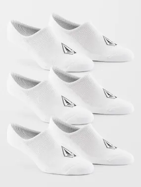 Stones No Show Socks (3 Pack) - WHITE
