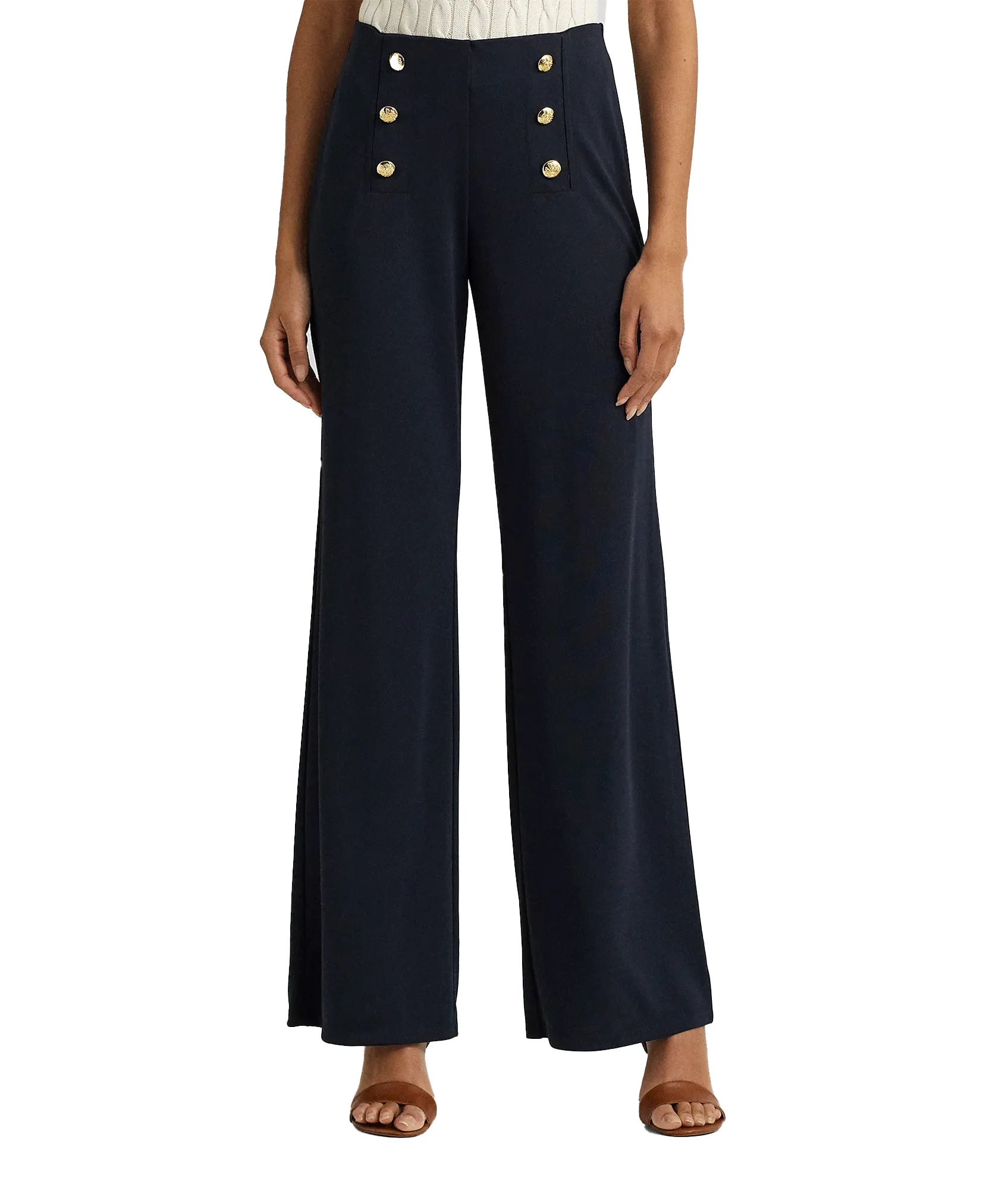 Stretch Jersey Wide-leg Pant - Navy