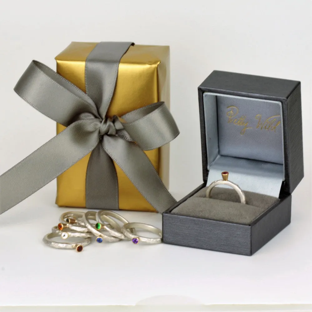 Sunrise Gemstone Stacking Ring Set