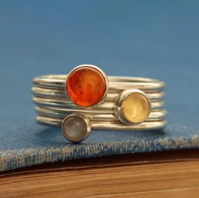 Sunrise Gemstone Stacking Ring Set