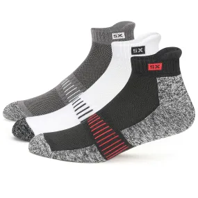 Supersox Ankle Socks for Men & Women (Unisex) - Pack of 3, Free Size (Black, White, Grey Melange)