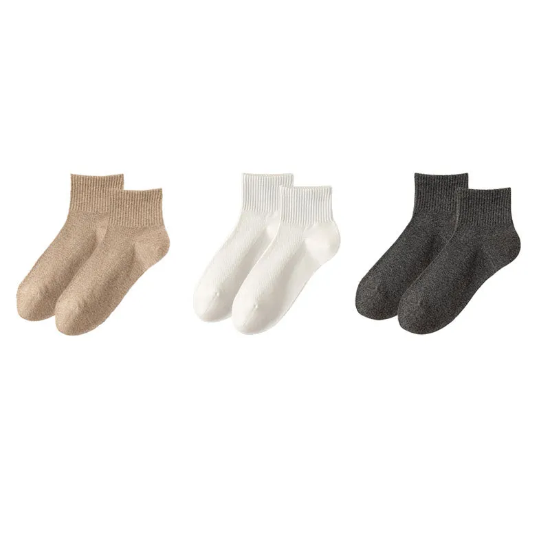 Sweetnana 3-Pack Solid Mesh Ankle Socks for Men Breathable Cozy Casual Socks Cotton Seamless Socks