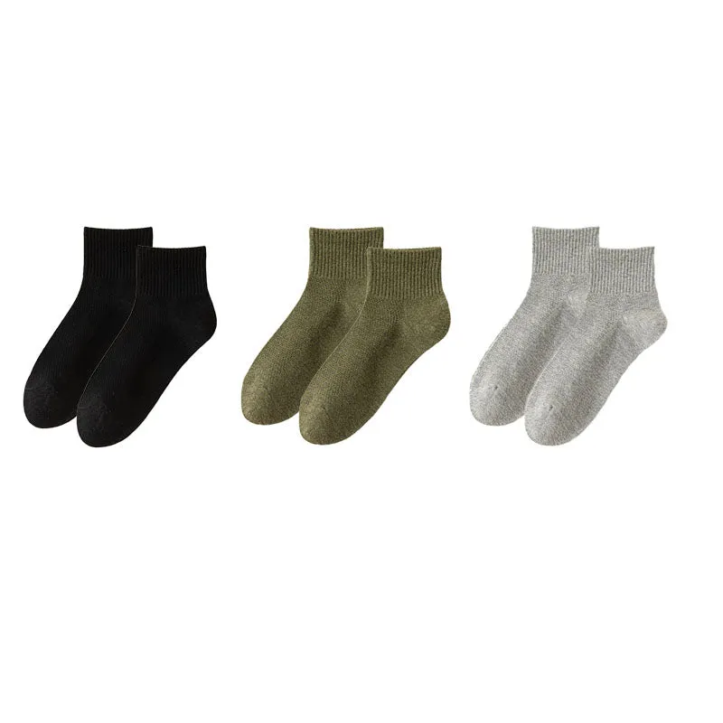 Sweetnana 3-Pack Solid Mesh Ankle Socks for Men Breathable Cozy Casual Socks Cotton Seamless Socks