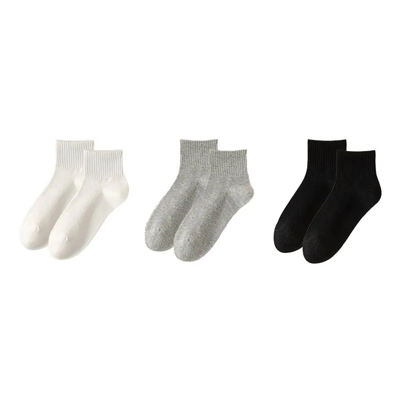 Sweetnana 3-Pack Solid Mesh Ankle Socks for Men Breathable Cozy Casual Socks Cotton Seamless Socks