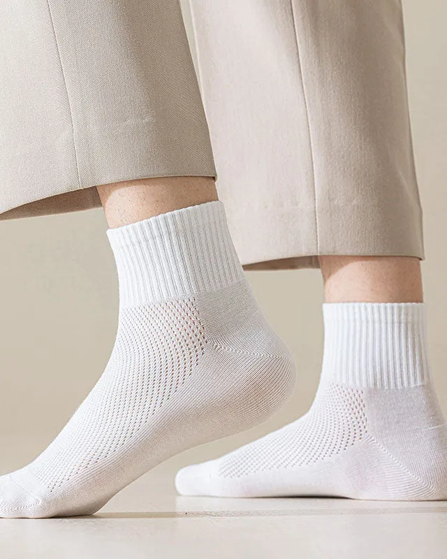 Sweetnana 3-Pack Solid Mesh Ankle Socks for Men Breathable Cozy Casual Socks Cotton Seamless Socks