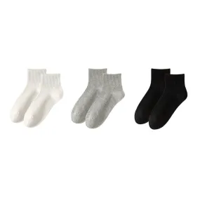 Sweetnana 3-Pack Solid Mesh Ankle Socks for Men Breathable Cozy Casual Socks Cotton Seamless Socks