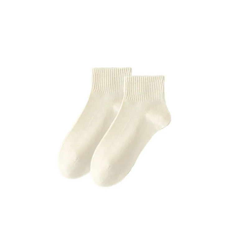 Sweetnana Solid Athletic Socks for Women Cotton Casual Above Ankle Socks Colorful Sport Stretch Socks