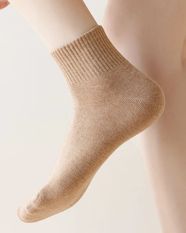 Sweetnana Solid Athletic Socks for Women Cotton Casual Above Ankle Socks Colorful Sport Stretch Socks