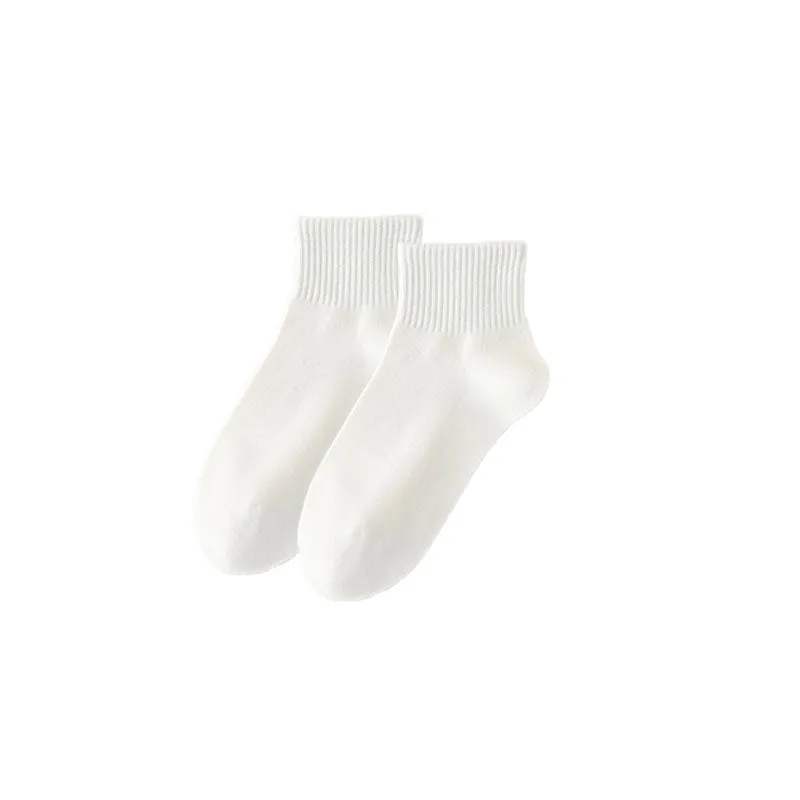 Sweetnana Solid Athletic Socks for Women Cotton Casual Above Ankle Socks Colorful Sport Stretch Socks