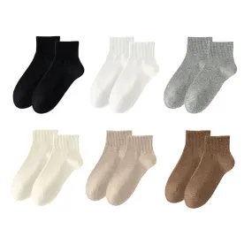 Sweetnana Solid Athletic Socks for Women Cotton Casual Above Ankle Socks Colorful Sport Stretch Socks