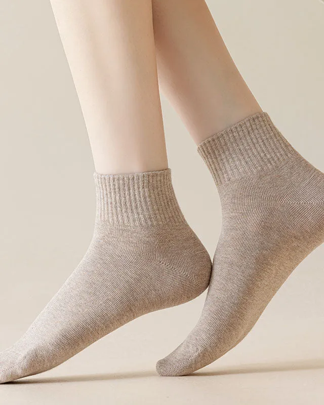 Sweetnana Solid Athletic Socks for Women Cotton Casual Above Ankle Socks Colorful Sport Stretch Socks