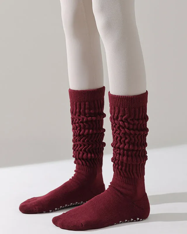 Sweetnana Women's Slouch Socks Fuzzy Socks Warm Cotton Scrunch Socks Athletic Non-Slip Yoga Socks