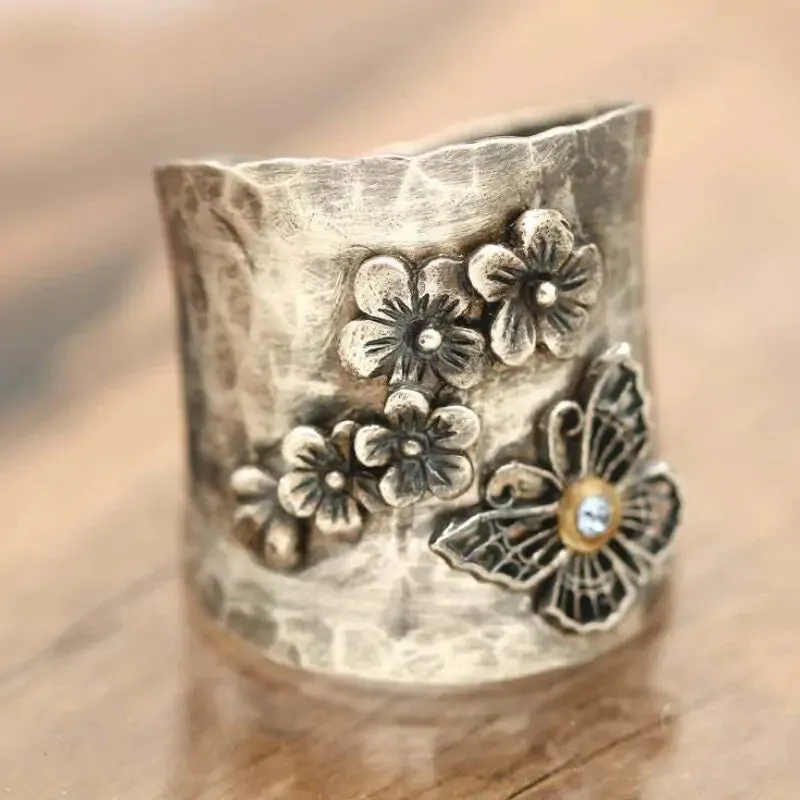 Vintage Butterfly Moonstone Ring