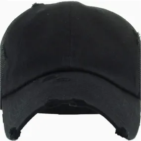 Vintage Mesh Back Hat - Black
