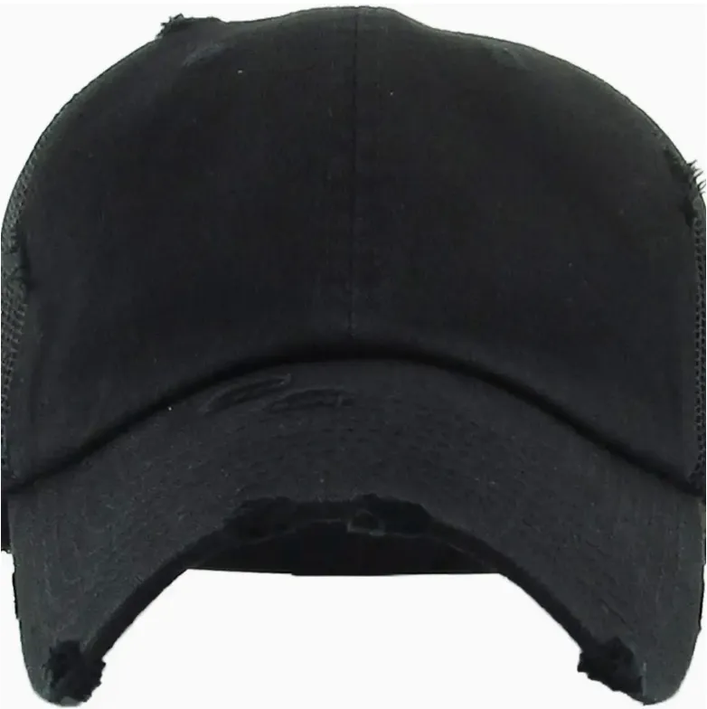 Vintage Mesh Back Hat - Black