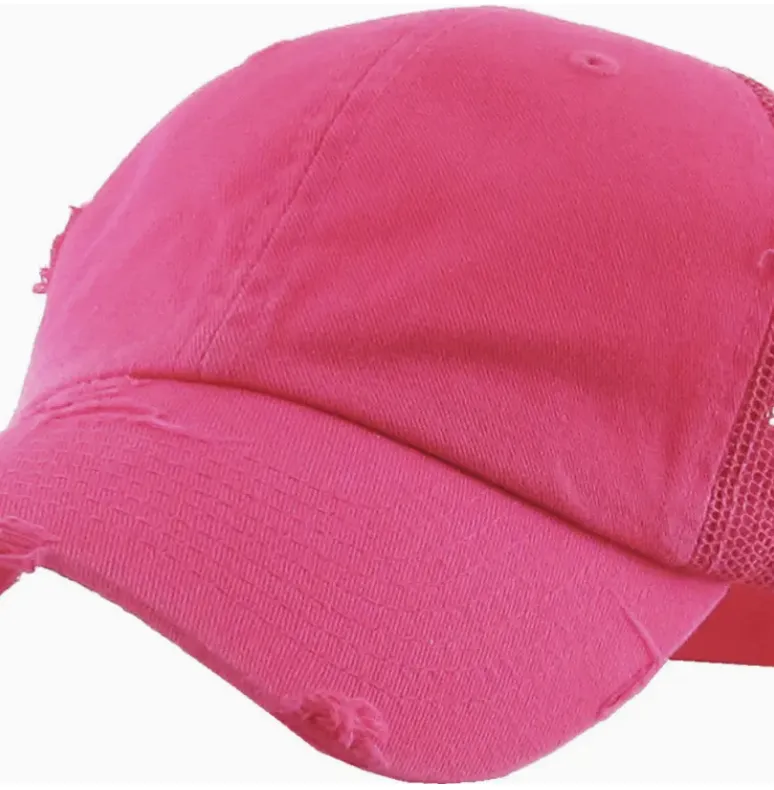 Vintage Mesh Back Hat - Hot Pink
