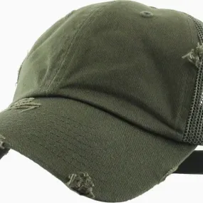 Vintage Mesh Back Hat - Olive