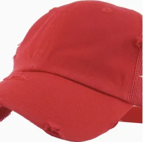 Vintage Mesh Back Hat - Red