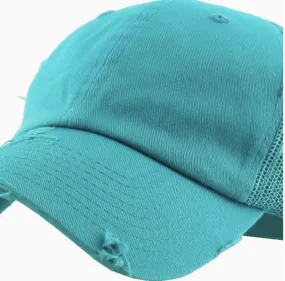 Vintage Mesh Back Hat - Turquoise