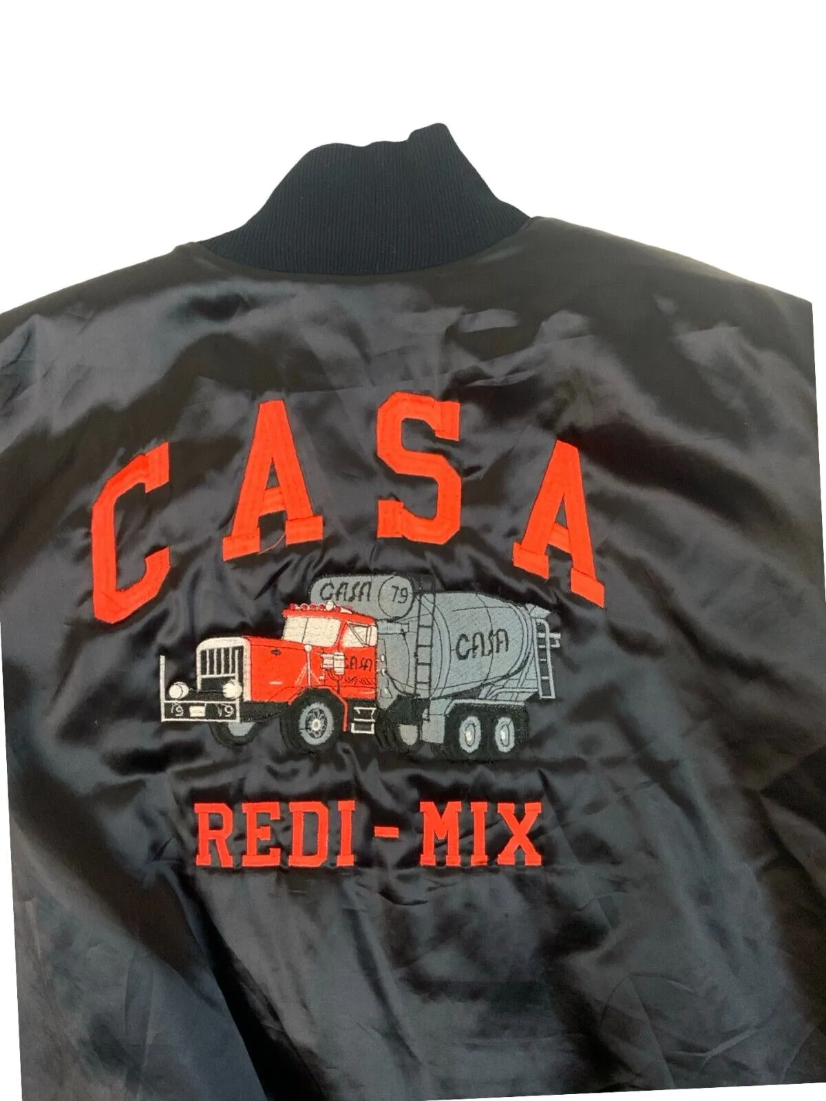 VTG USA WORKWEAR RENNOC TRUCKER LINED NYLON JACKET FT APACHE CASA REDI MIX L 44