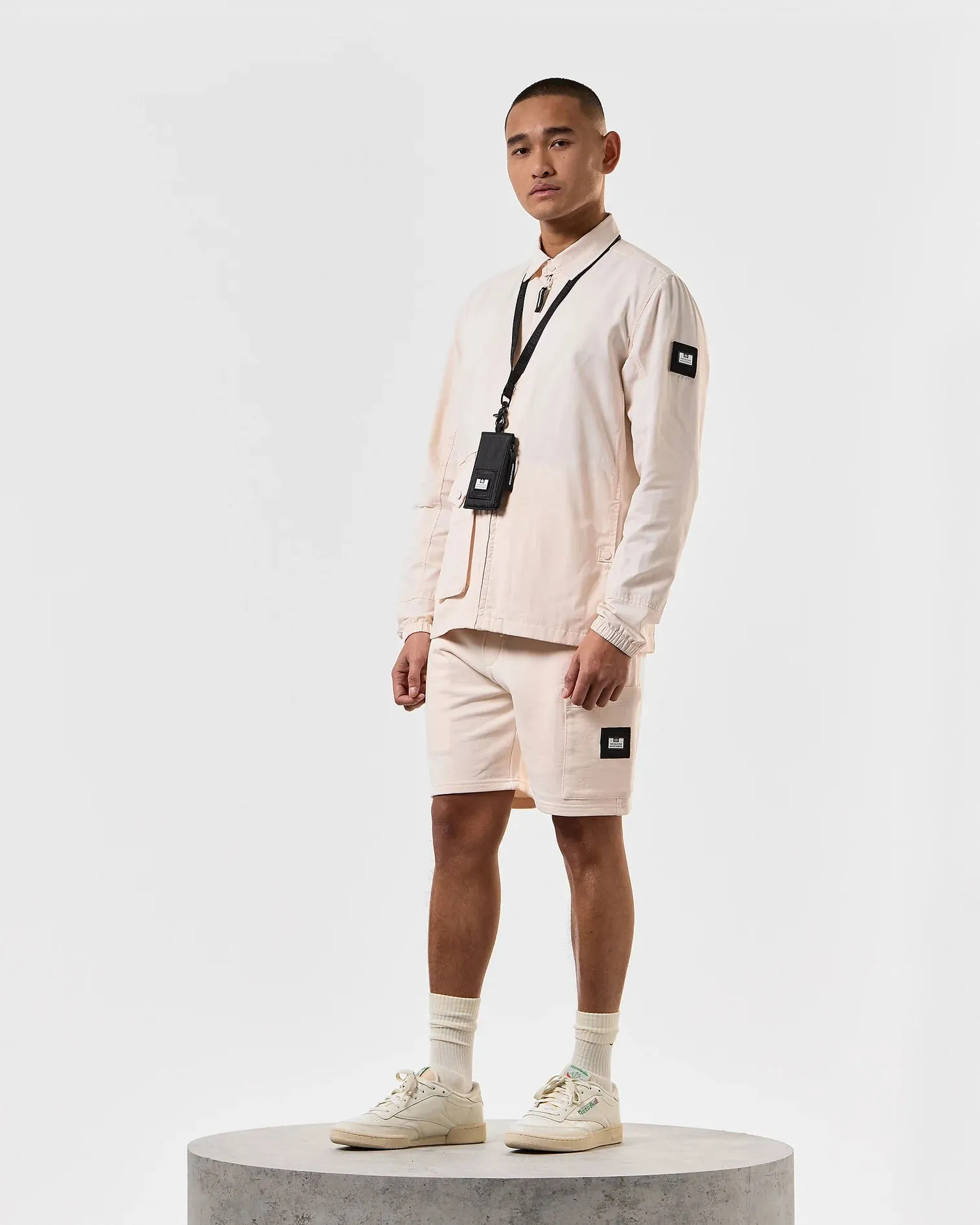 Weekend Offender Hawkins 100% Cotton Jogger Shorts - Alabaster