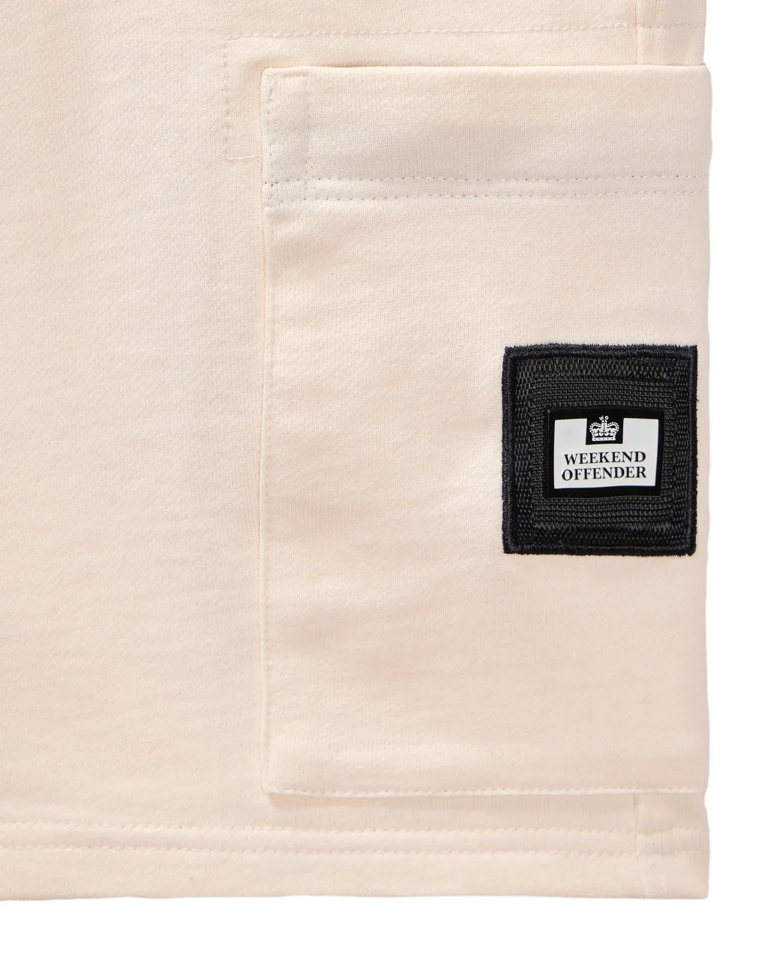 Weekend Offender Hawkins 100% Cotton Jogger Shorts - Alabaster