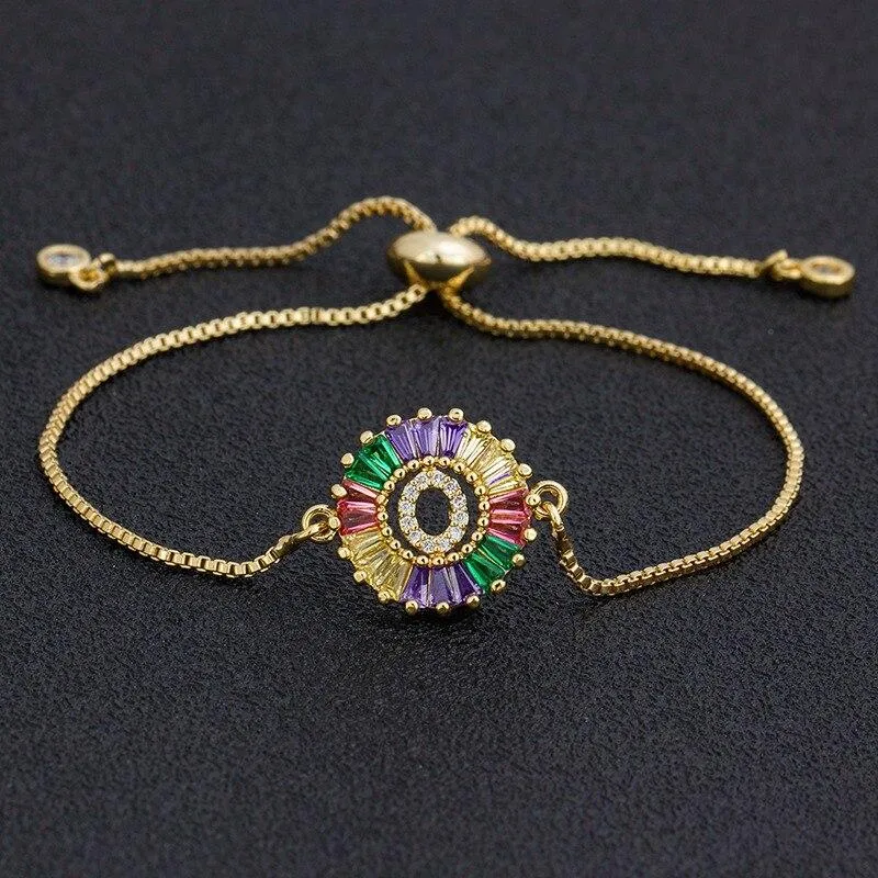 Women colourful Letter Charm Adjustable Bracelets