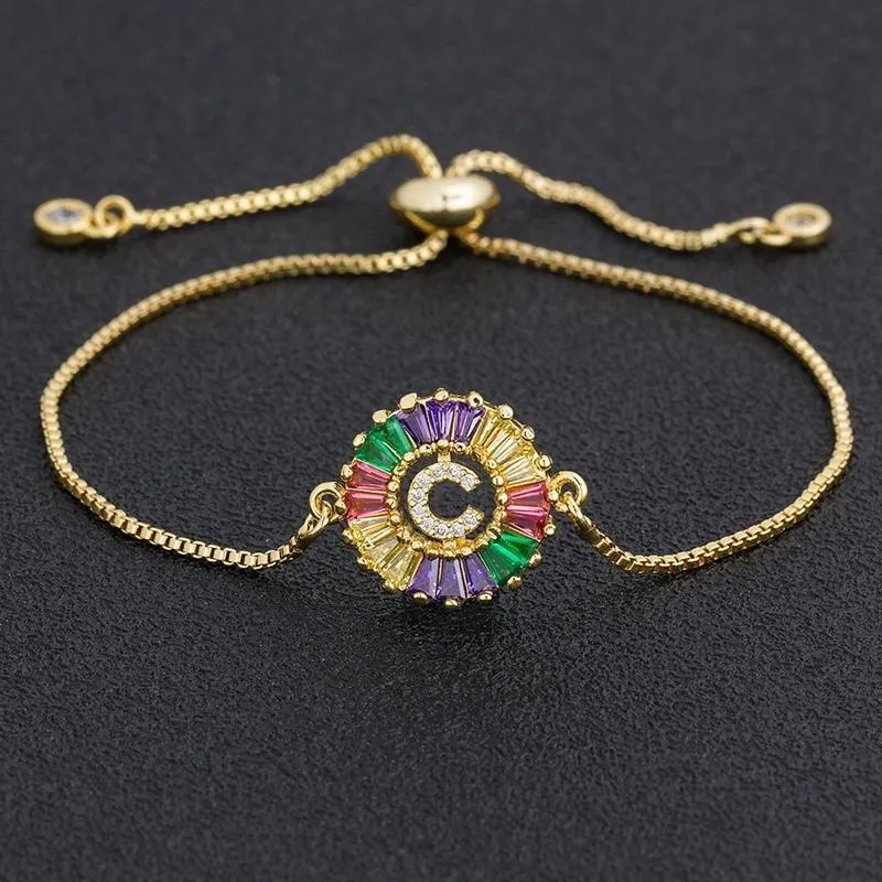 Women colourful Letter Charm Adjustable Bracelets
