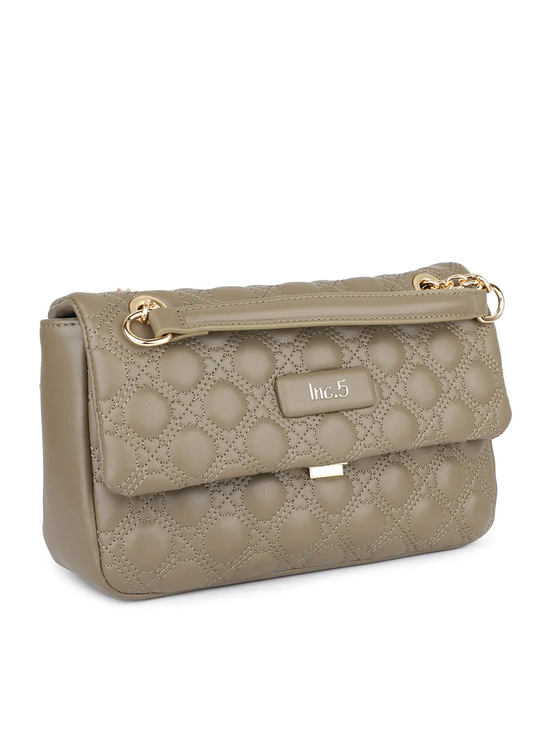 Women Olive Quilted Sling Bag