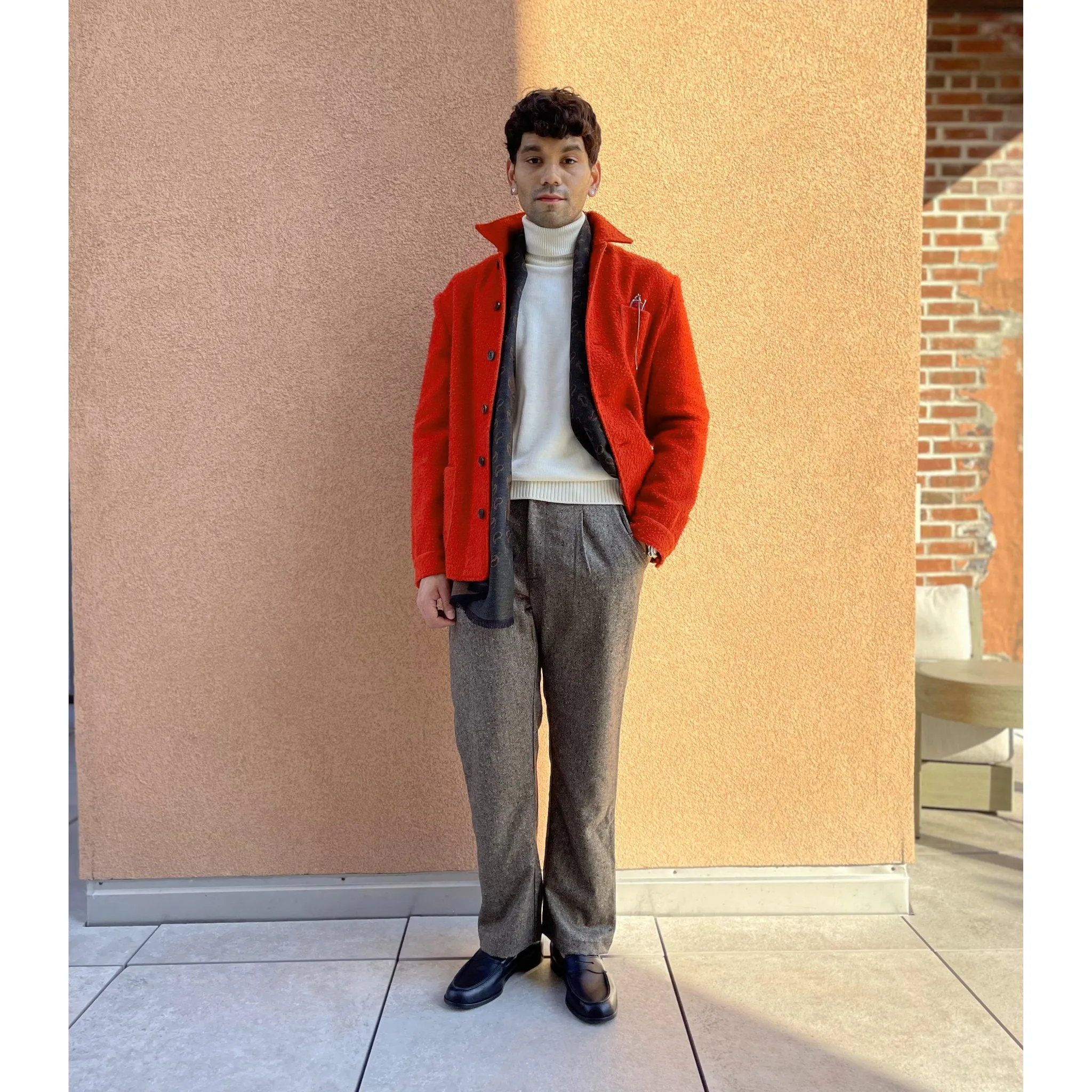 x Sartoria Carrara : chore jacket in Classic Orange Casentino wool [PRE-ORDER BALANCE]