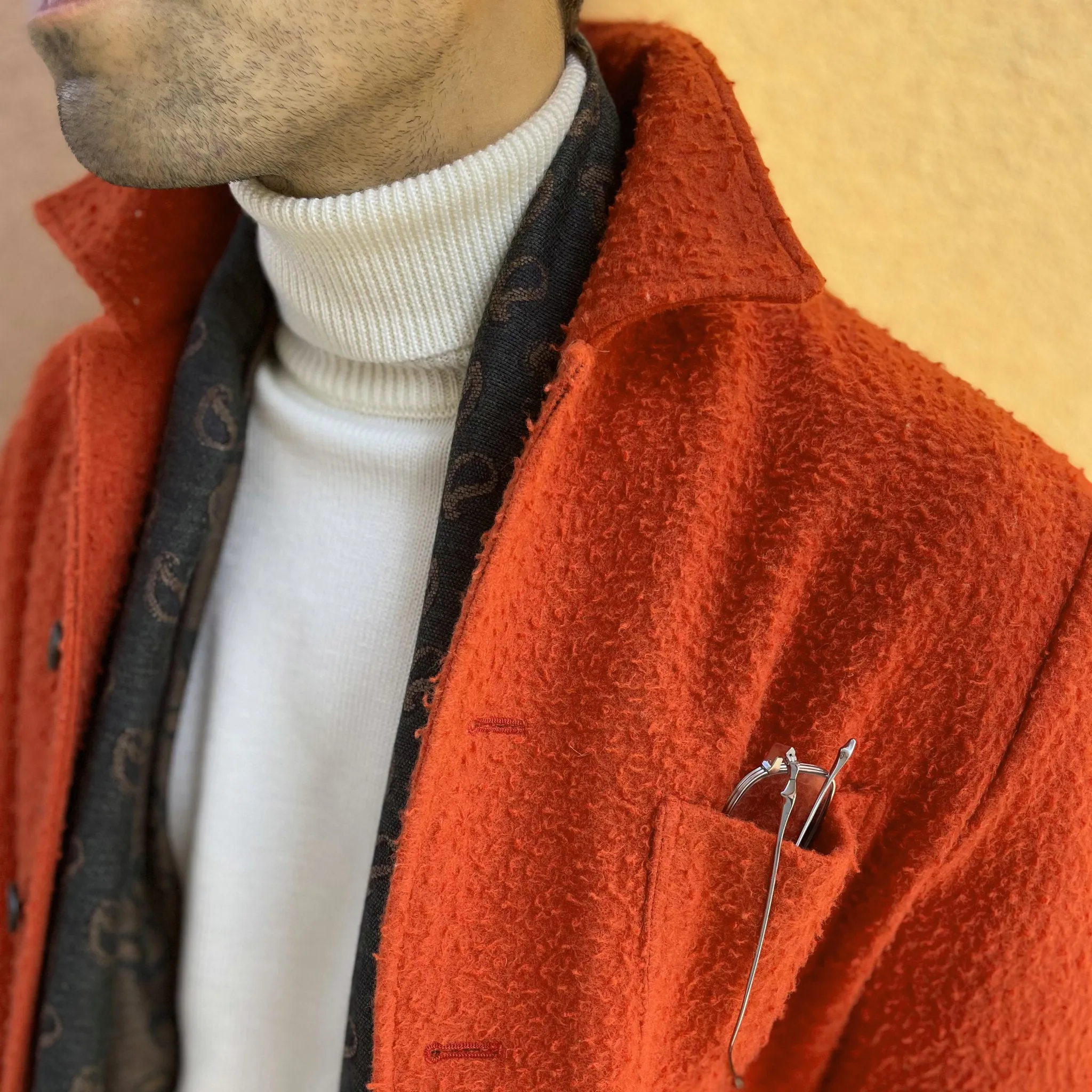 x Sartoria Carrara : chore jacket in Classic Orange Casentino wool [PRE-ORDER BALANCE]