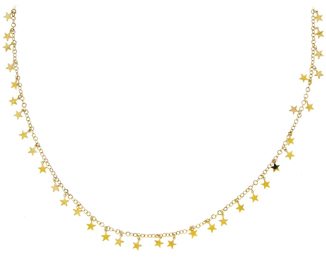 Yellow gold star necklace