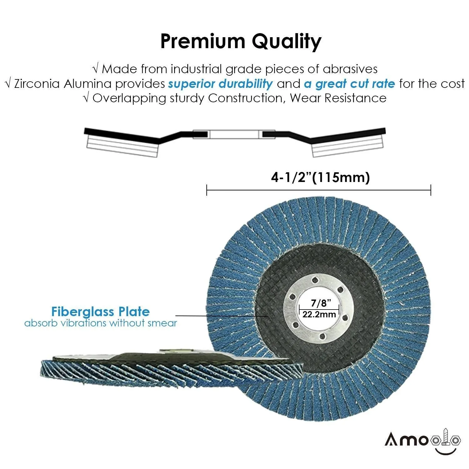 Zirconia Flap Disc, High Density Abrasive Grinding Discs for Metal/Wood Grinding, T29