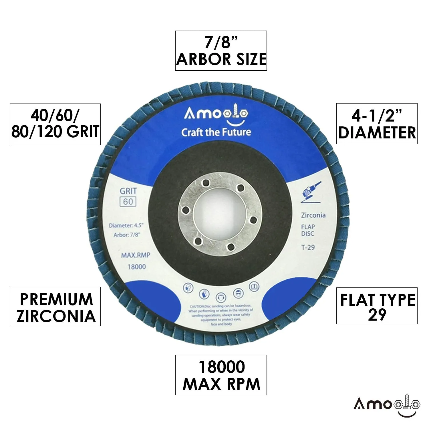 Zirconia Flap Disc, High Density Abrasive Grinding Discs for Metal/Wood Grinding, T29